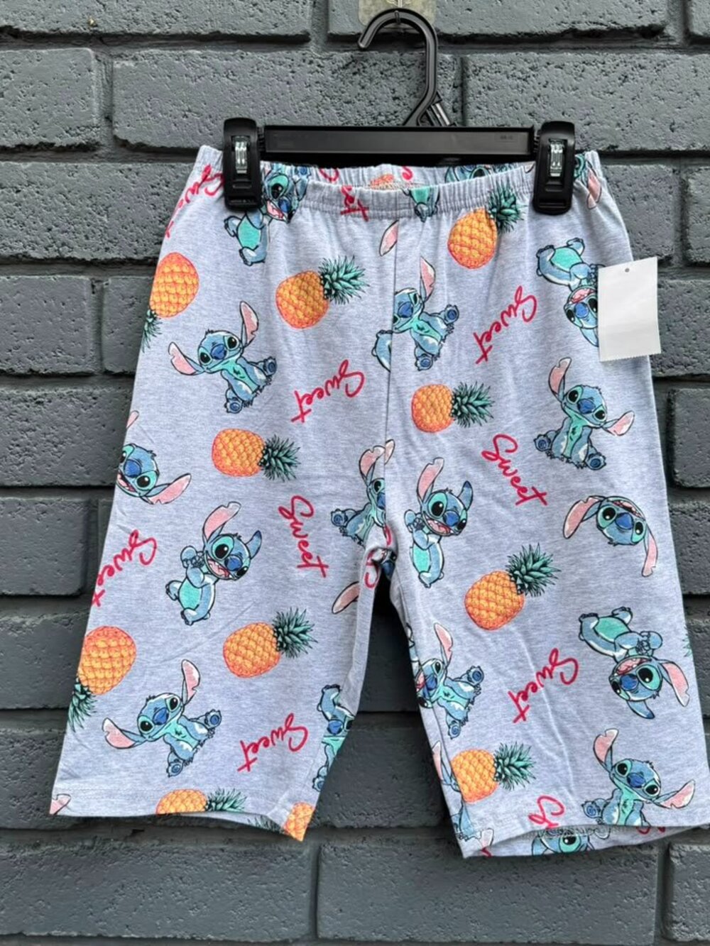 Women Disney Stitch Stretch Athletic Biker Shorts Performance Active Casual XXS